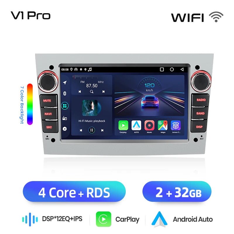 Junsun Wireless CarPlay Car Radio For Opel Astra Vectra Vauxhall Antara Zafira Corsa Vivaro Meriva Android Multimedia