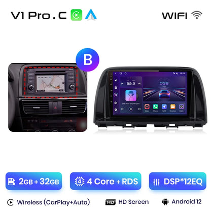 Junsun V1pro AI Voice 2 DIN Android Auto Radio para Mazda CX-5 2012-2015 Carplay 4G Car Multimedia GPS 2 DIN Autoradio 