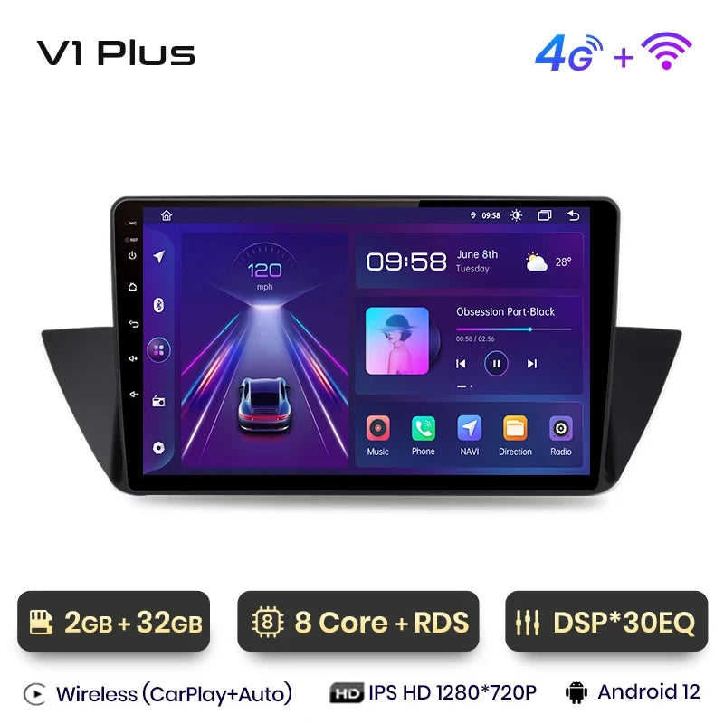 Junsun V1 Plus Car Radio For BMW X1 E84 2009 - 2015 wireless CarPlay Android Auto car intelligent systems No 2 din 2din DVD