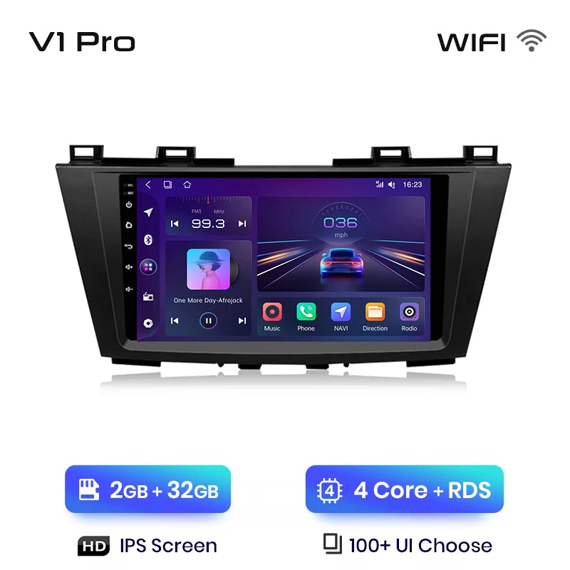 Junsun V1 AI Voice - Radio inalámbrica CarPlay Android para coche, GPS, 2DIN, 4G, para Mazda 5 (2010-2015) 