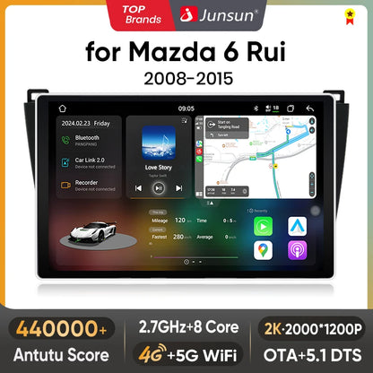 Junsun V3 Plus 2K Android 13 Drahtlose CarPlay Android Auto Auto Intelligente Systeme für Mazda 6 Rui GH 2008 - 2015 7870 Autoradio 