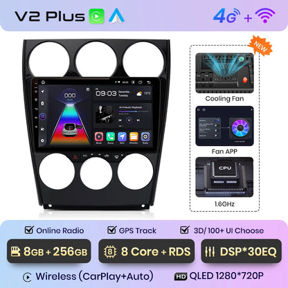 Junsun V1pro AI Stimme Android Auto Radio für Mazda 6 2004-2015 Carplay 4G Auto Multimedia GPS 2din autoradio 