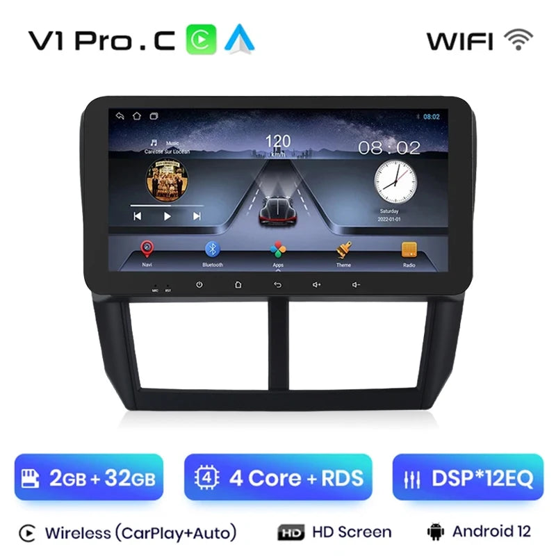 Radio Junsun V1pro con Android 10,0, 2DIN, 4G, GPS, Carplay, para Subaru Forester 3 SH Impreza 2007-2013 