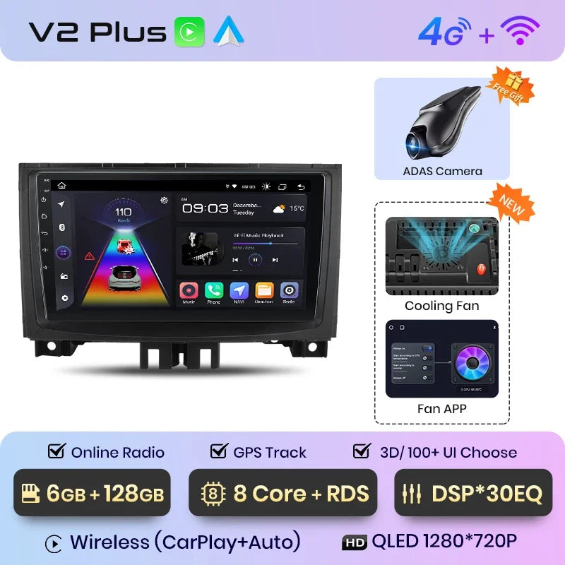 Junsun CarPlay inalámbrico Android Auto Radio para Mercedes-Benz Sprinter VW Crafter 2006 Sistemas inteligentes para coche RDS BT WiFi 2 DIN 