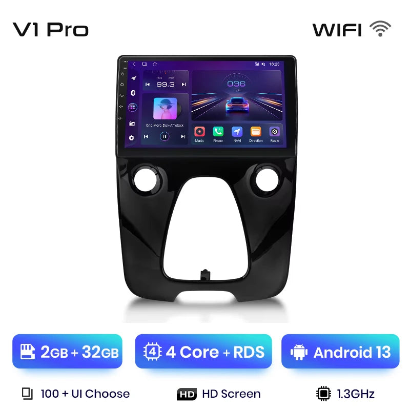 Radio Junsun V1 Plus para Peugeot 108, Citroën C1 y Toyota Aygo (2014-2021), inalámbrica, CarPlay, Android Auto, 2 DIN, DVD.