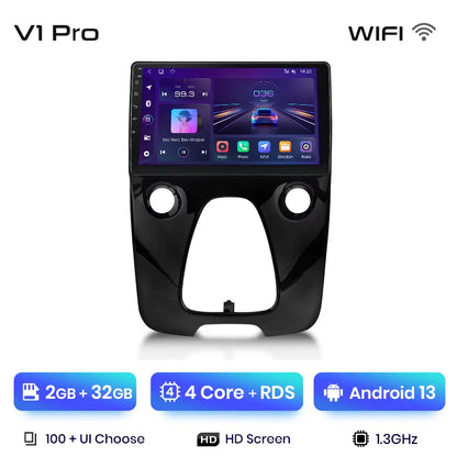 Radio Junsun V1 Plus para Peugeot 108, Citroën C1 y Toyota Aygo (2014-2021), inalámbrica, CarPlay, Android Auto, 2 DIN, DVD.