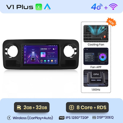 Junsun V1pro AI Voice 2 DIN Android Auto Radio para Mercedes-Benz Sprinter 2018-2022 Carplay Car Multimedia GPS 2 DIN Autoradio 