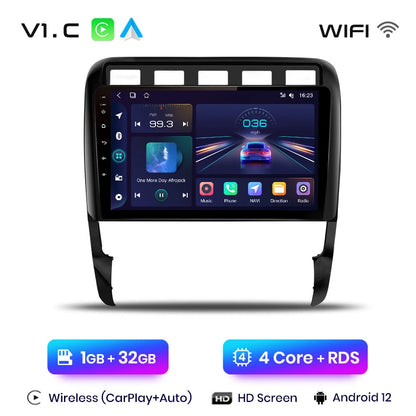Junsun V1 AI Voice - Radio inalámbrica CarPlay Android para Porsche Cayenne 1 9PA 2002-2010, 4G, GPS, 2DIN 