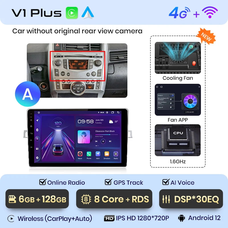 Junsun V1 AI Voice Wireless CarPlay Android Auto Radio for Toyota Verso R20 2009 - 2018 4G Car Multimedia GPS 2din autoradio