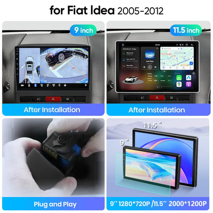 Junsun Wireless CarPlay Car Radio For Fiat Idea 2005 2006 2007 2008-2012 Android Multimedia