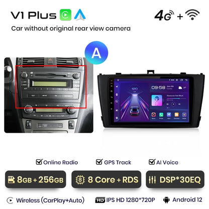 Junsun V1pro AI Voice 2 din Android Auto Radio For Toyota Avensis T27 2008-2015 Carplay 4G Car Multimedia GPS 2din autoradio