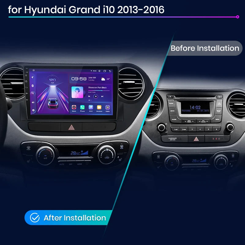 Junsun V1pro AI Voice 2 DIN Android Auto Radio para Hyundai Grand I10 2013-2016 Carplay 4G Car Multimedia GPS 2 DIN Autoradio 