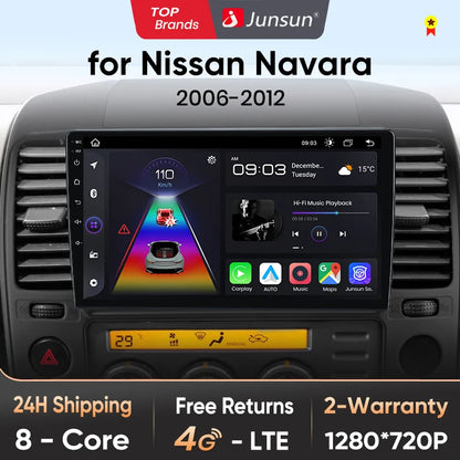Junsun V1pro AI Voice 2 DIN Android Auto Radio para Nissan NAVARA 2006-2012 Carplay 4G Car Multimedia GPS 2 DIN Autoradio 