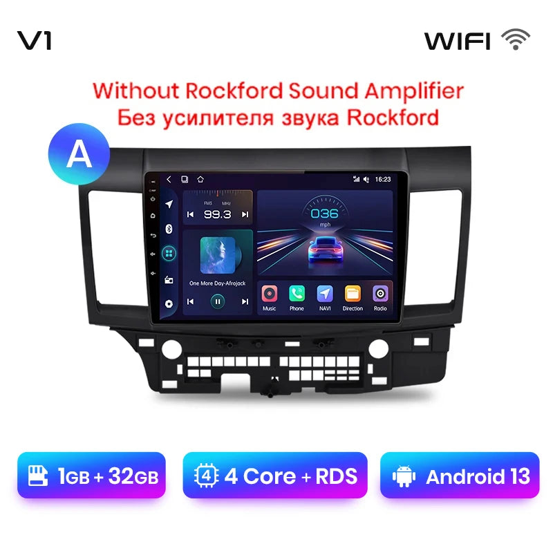 Radio Junsun para coche Mitsubishi Lancer 2007-2013 con CarPlay inalámbrico, Android Auto, sistema inteligente para coche, 2 DIN, DVD. 