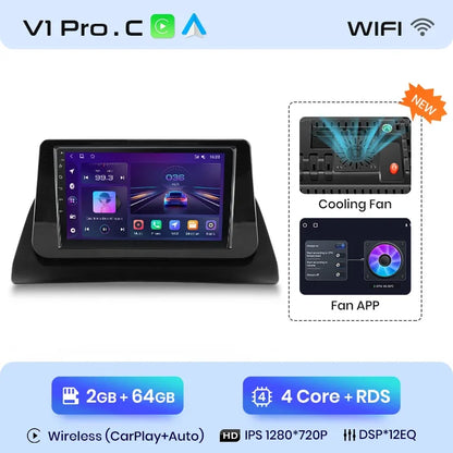 Radio de coche Junsun Wireless CarPlay Android Auto para Renault Kangoo 2008, 2009, 2010, 2011, 2012-2018, sistemas inteligentes multimedia 