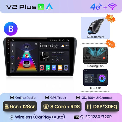 Junsun V1pro AI Voice 2 DIN Android Auto Radio para Toyota Avensis T25 2002-2008 Carplay Car Multimedia GPS 2 DIN autorradio 