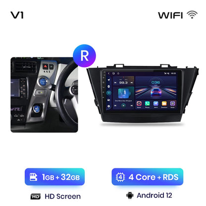 Junsun V1 AI Voice Wireless CarPlay Android Auto Radio for Toyota Prius Plus V Alpha 2012-2017 Car Multimedia GPS 2din autoradio