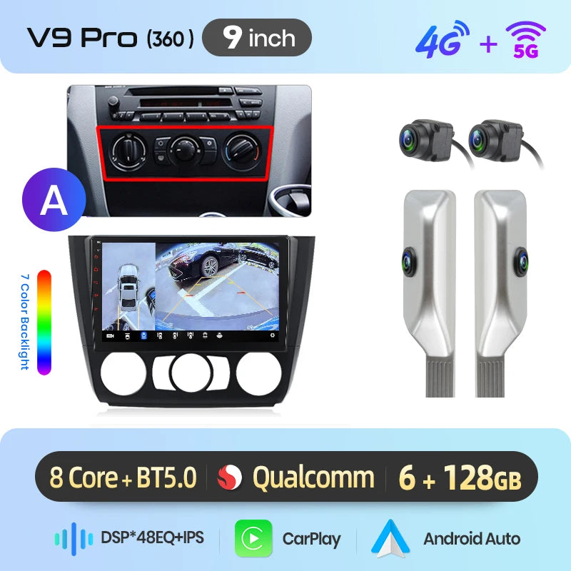 Junsun Wireless CarPlay Car Radio For BMW 1-Series 1 Series E87 E81 E82 E88 2004 2005-2011 Android Multimedia