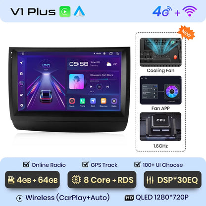 Junsun V1pro AI Voice Android Auto Radio para Toyota Prius 20 2002-2009 Carplay Car Multimedia GPS 2DIN autorradio 