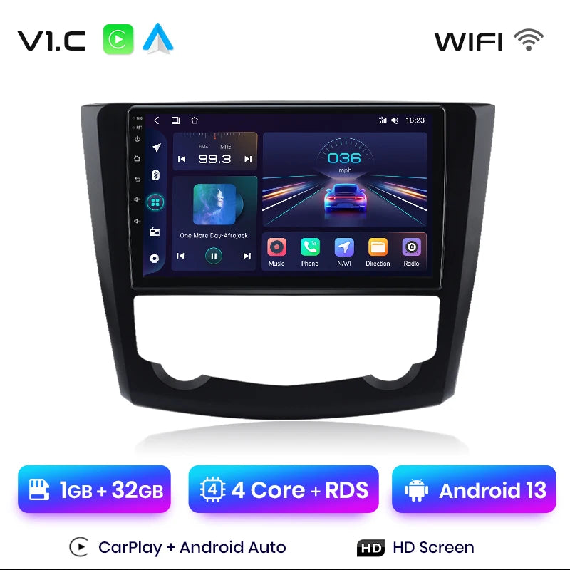 Radio Junsun V1 Plus para Renault Kadjar 2015-2019 con CarPlay inalámbrico, Android Auto, sistema inteligente, 2 DIN, DVD. 