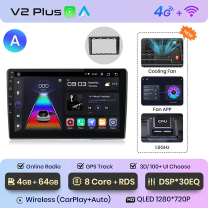 Radio multimedia Junsun con CarPlay inalámbrico y Android para coche, sistema inteligente GPS para VW Passat B5 B6 (2004-2010) 