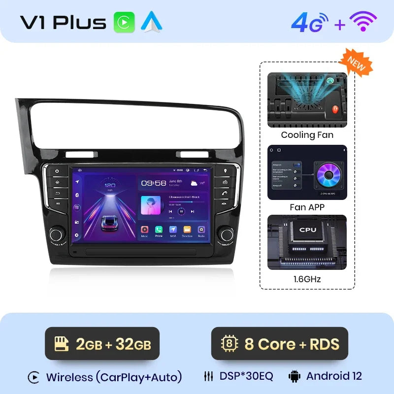 Junsun 9 inch Wireless CarPlay Android Auto Radio for Volkswagen VW Golf 7 2013-2017 Car Multimedia GPS autoradio