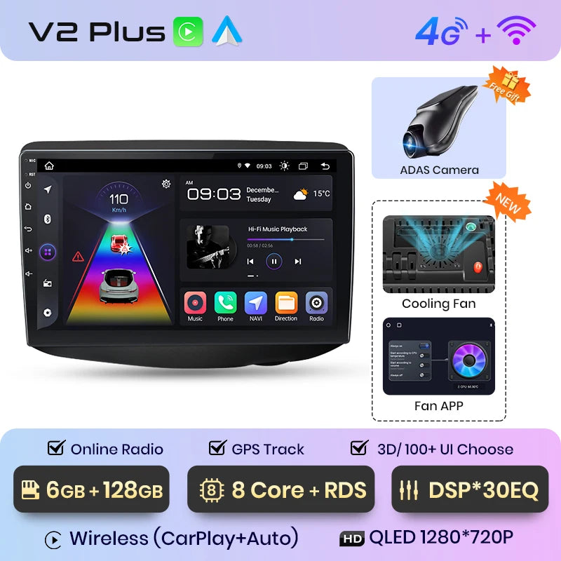 Junsun V1pro Android Auto Radio for Toyota Vitz XP10 Yadditif Platz Echo 1999-2005 Carplay 4G Car Multimedia GPS 2din autoradio