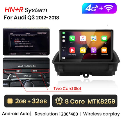 Junsun 8 inch CarPlay For Apple Car Radio Multimedia For Audi Q3 2012-2018 4G LTE WIFI Bluetooth Wireless Android Auto Stereo