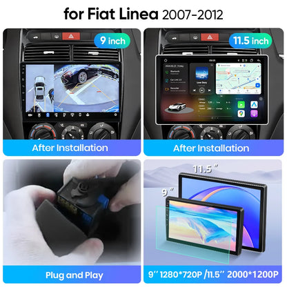 Junsun Wireless CarPlay Car Radio For Fiat Linea 2007 2008 2009 2010-2012 Android Multimedia