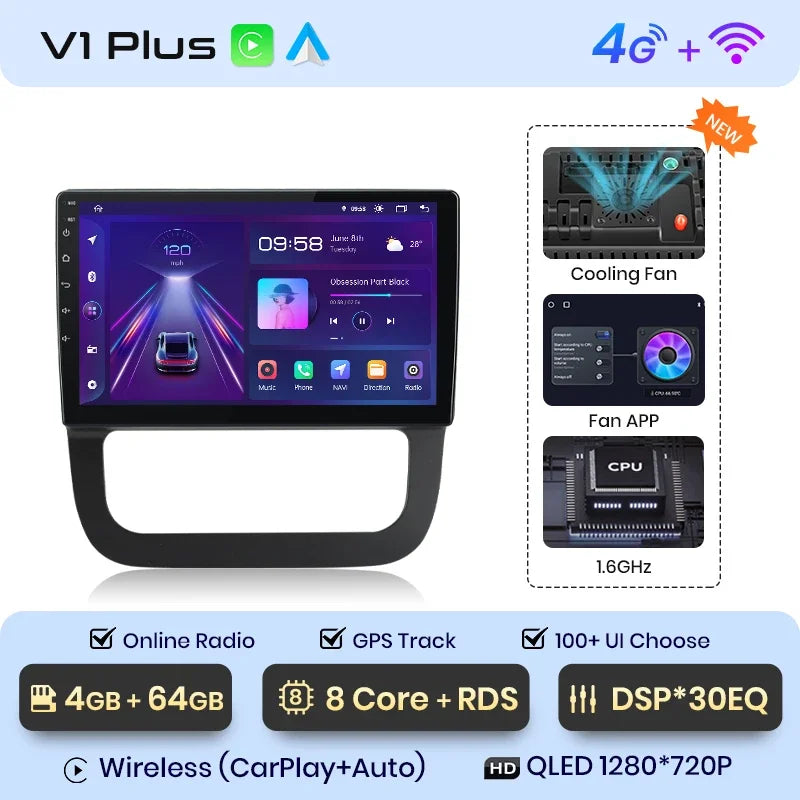 Junsun Wireless CarPlay Android Auto Car Radio For VW Sagitar 2011 GPS Intelligent Systems Smart Autoradio