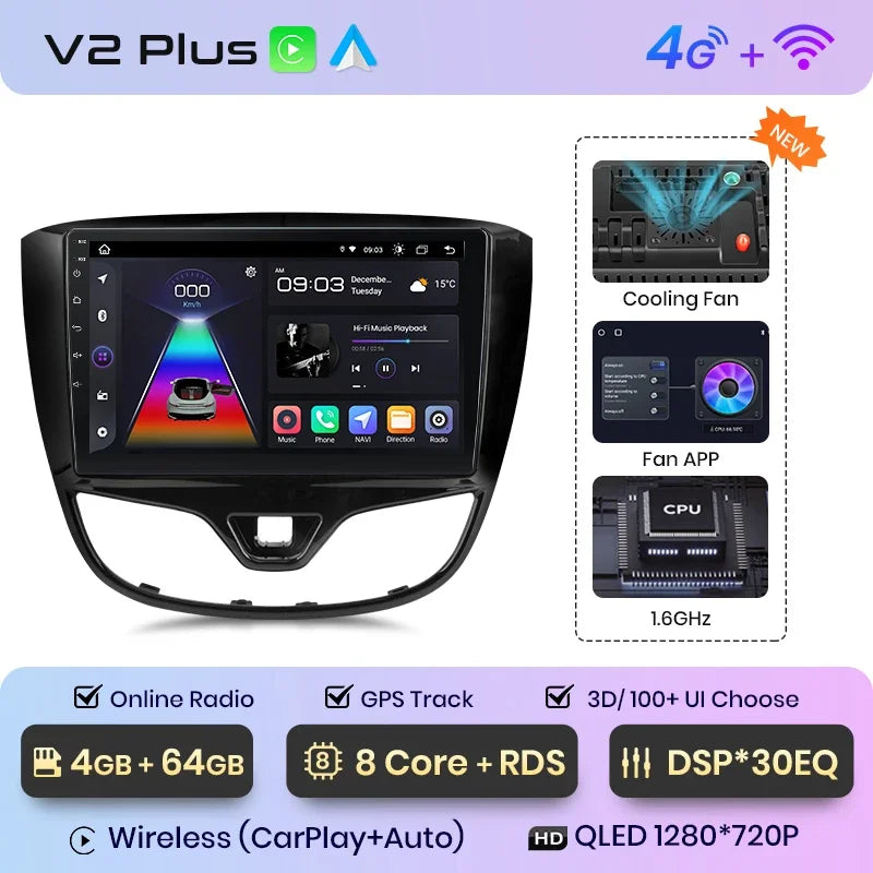 Radio Junsun CarPlay inalámbrica Android Auto para Opel Karl 2017 2018 2019 2020 con sistemas inteligentes RDS BT WiFi 2 DIN 