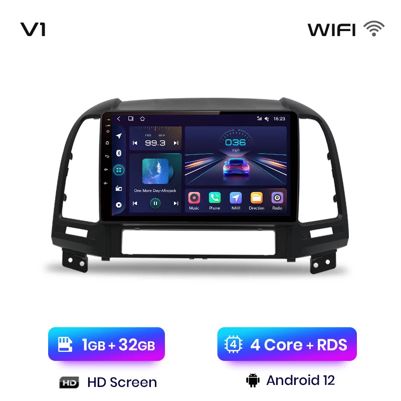 Junsun V1pro AI Stimme 2 din Android Auto Radio Für Hyundai Santa Fe 2 2006-2012 Carplay 4G Auto Multimedia GPS 2din autoradio 