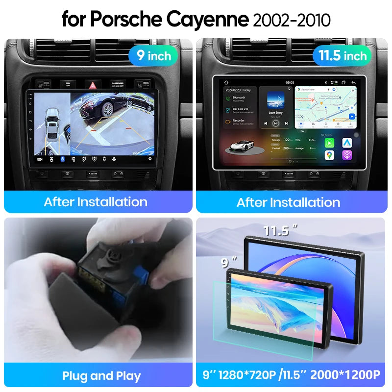 Junsun Wireless CarPlay Car Radio For Porsche Cayenne 2002 2003 2004-2010 Android Multimedia