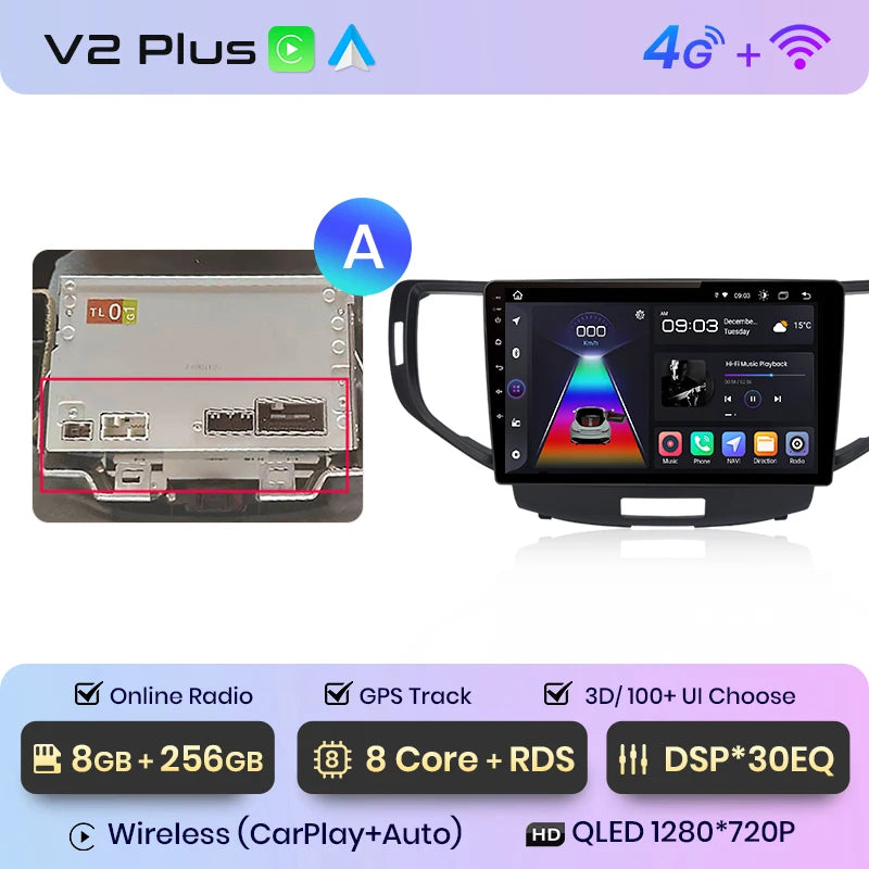 Junsun V1 AI Stimme Drahtlose CarPlay Android Auto Radio Für Honda Accord 8 2008-2012 4G Auto Multimedia GPS 2din autoradio 