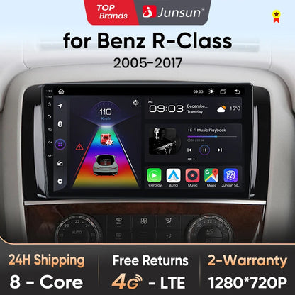 Junsun V1 - Radio inalámbrica con CarPlay y Android para Mercedes Benz Clase R (W251, R300, R280, R320, años 2005 a 2017) 