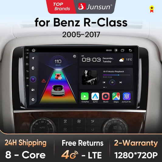 Junsun V1 Drahtloses CarPlay Android Autoradio für Mercedes Benz R-Klasse W251 R300 R280 R320 2005-2017 Auto-Multimedia-Autoradio 