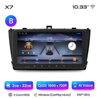 Junsun X7 PRO 11.5“ 2K AI Voice Wireless CarPlay Android Auto Car Radio for Toyota Avensis T27 2008-2015 Multimedia autoradio