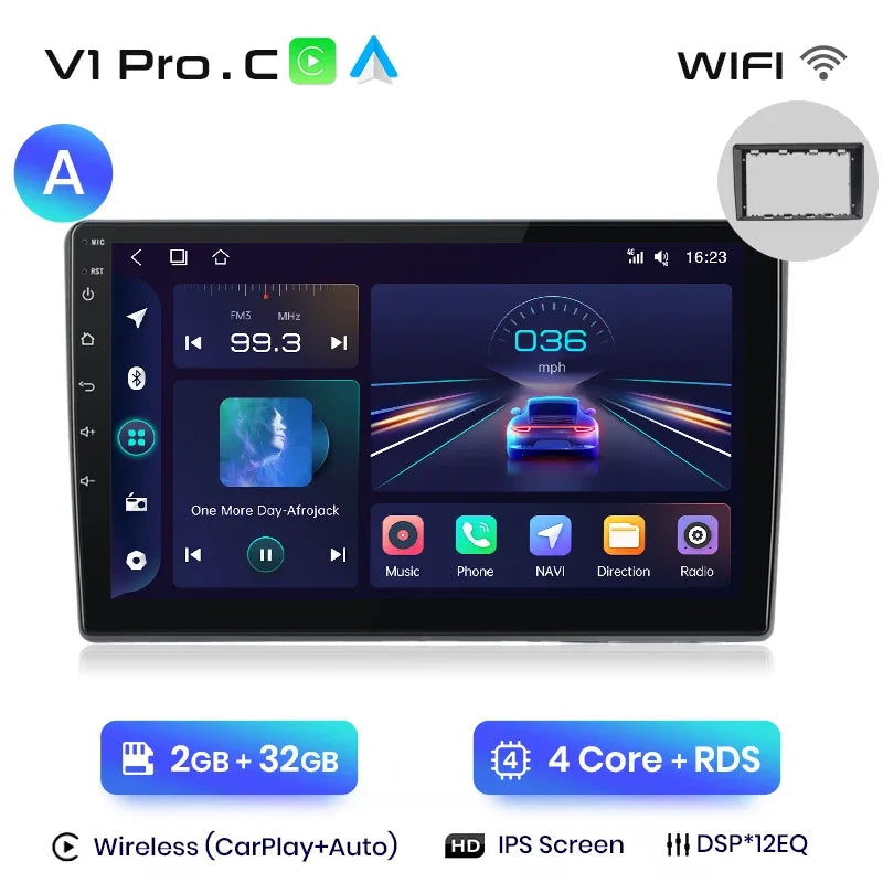 Radio multimedia Junsun con CarPlay inalámbrico y Android para coche, sistema inteligente GPS para VW Passat B5 B6 (2004-2010) 