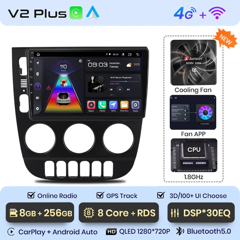 Radio Junsun V1 Plus para Mercedes Benz Clase M W163 ML (1998-2006), inalámbrica, CarPlay, Android Auto, 2 DIN, DVD. 