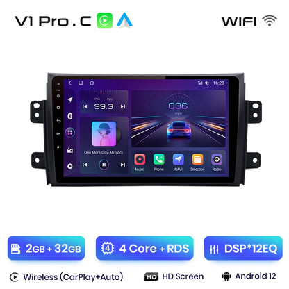 Junsun V1pro Android Autoradio für Suzuki SX4 2006–2013, für Fiat Sedici 2005–2014, Carplay 4G, Auto-Multimedia, GPS, 2-Din-Autoradio 