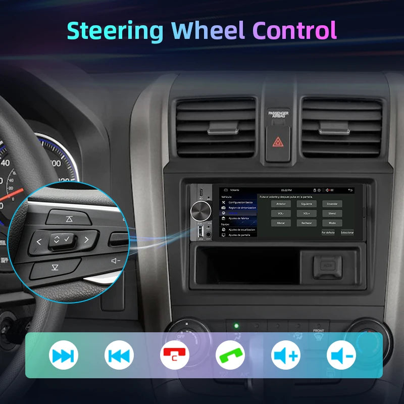 Junsun 1Din IPS 6.26/6.86 Inch Wireless Carplay Android Auto Car Radio Multimedia Video MP5 Player Touch Screen Universal Stereo