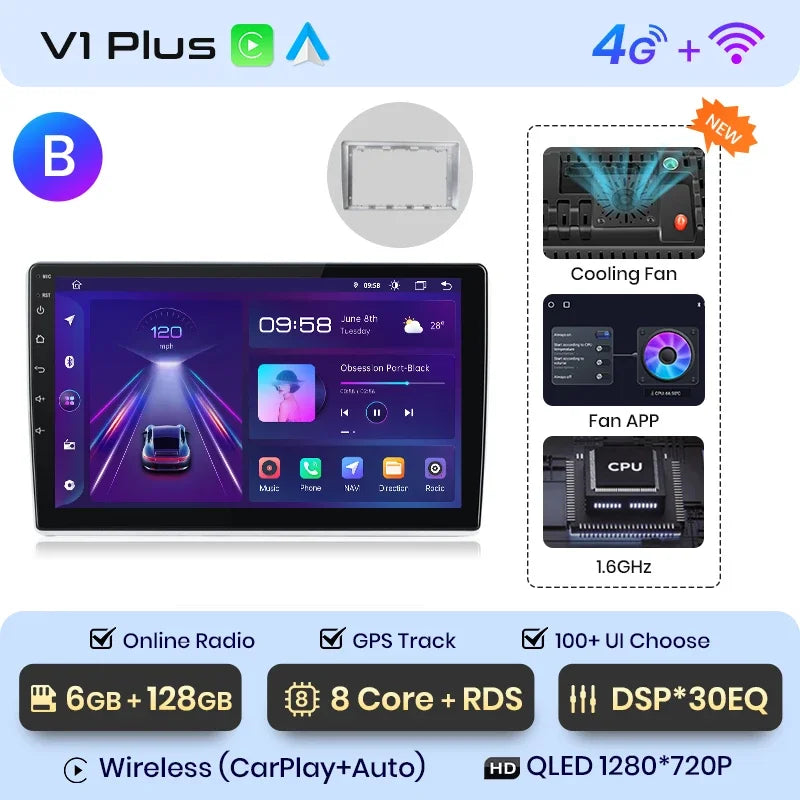 Radio multimedia Junsun con CarPlay inalámbrico y Android para coche, sistema inteligente GPS para VW Passat B5 B6 (2004-2010) 