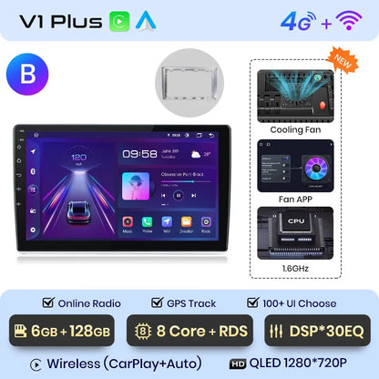 Radio multimedia Junsun con CarPlay inalámbrico y Android para coche, sistema inteligente GPS para VW Passat B5 B6 (2004-2010) 