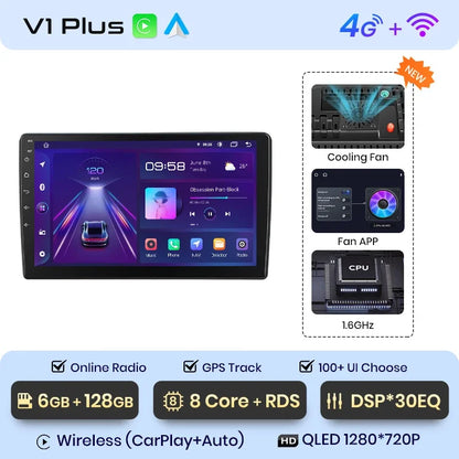 Radio Junsun CarPlay inalámbrica Android Auto para Volkswagen TOUAREG 2003 2004 2005-2010 con sistemas inteligentes RDS BT WiFi 2 DIN 