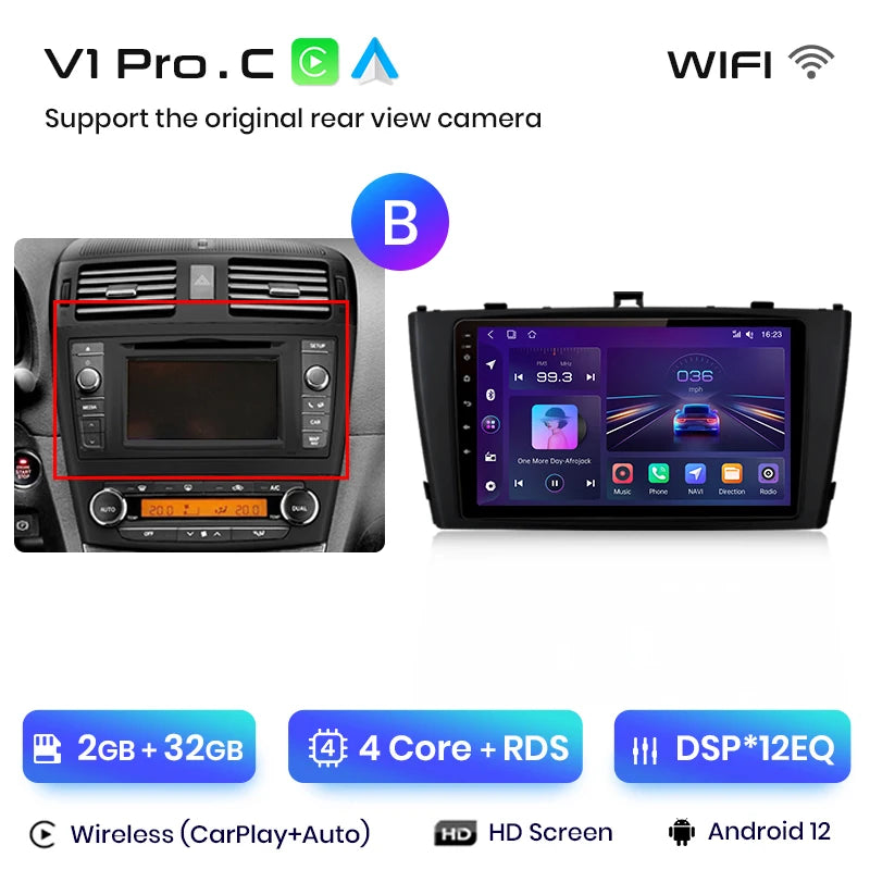 Junsun V1pro AI Voice 2 din Android Auto Radio For Toyota Avensis T27 2008-2015 Carplay 4G Car Multimedia GPS 2din autoradio