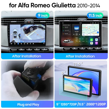 Junsun Wireless CarPlay Car Radio For Alfa Romeo Giulietta 2010 2011 2012-2014 Android Multimedia