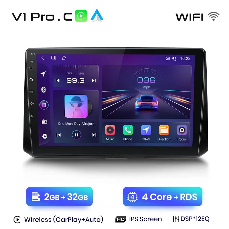 Junsun Wireless CarPlay Android Auto Radio For Toyota Corolla 2018 - 2021 Car Intelligent Systems RDS BT WiFi 2 din