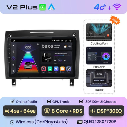 Radio Junsun V1 CarPlay Android Auto para Mercedes Benz SLK Clase R171 2004-2011 SLK 200 280 300 350, autorradio multimedia para coche. 