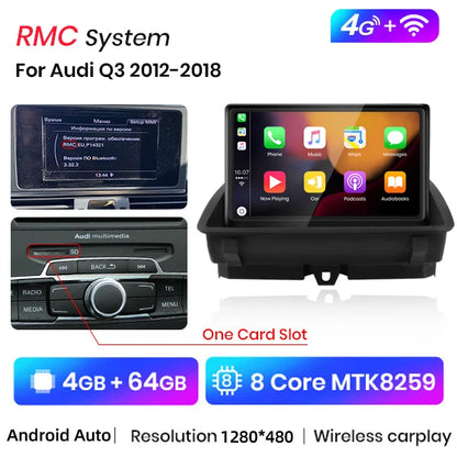 Junsun 8 inch CarPlay For Apple Car Radio Multimedia For Audi Q3 2012-2018 4G LTE WIFI Bluetooth Wireless Android Auto Stereo