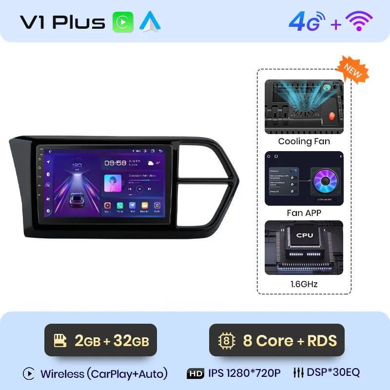Junsun CarPlay inalámbrico Android Auto Radio para VOLKSWAGEN JETTA VS5 2019+ Sistemas inteligentes para coche RDS BT WiFi 2 DIN 